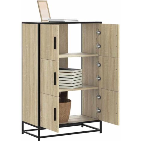 Buffet haut-Armoire de rangement chêne sonoma 68x35x106,5 cm bois ingénierie métal 514315 (1/5)
