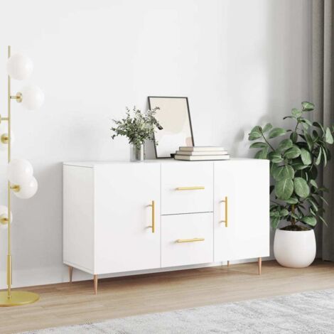 Buffet-Meuble de rangement blanc 100x36x60 cm bois d'ingénierie 513930 (1/5)