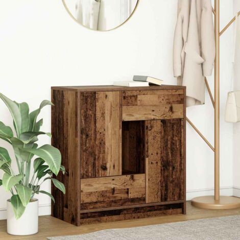 Buffet avec tiroirs et portes-Meuble de rangement vieux bois 70,5x34x74,5 cm 819108 (1/5)