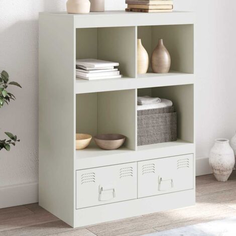 Buffet haut-Armoire de rangement blanc 67x39x95 cm acier 751176 (1/5)