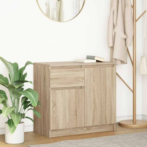 Buffet avec tiroir-Meuble de rangement chêne sonoma 71x35x65 cm bois d'ingénierie 605691 (1/5)
