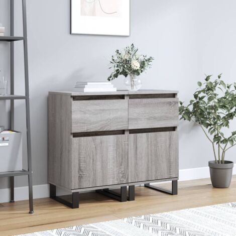 Buffets 2 pcs-Lot de 2 Meuble de rangement sonoma gris 40x35x70 cm bois d'ingénierie 536402 (1/5)