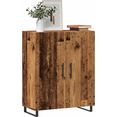 Buffet-Meuble de rangement vieux bois 69,5x34x90 cm bois d'ingénierie 218486 (1/5)