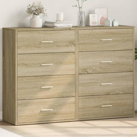 Buffets 2 pcs-Lot de 2 Meuble de rangement chêne sonoma 60x31x84 cm bois d'ingénierie 174264 (1/5)