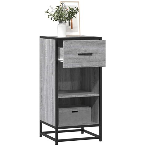 Buffet-Meuble de rangement sonoma gris 35,5x35x76 cm bois d'ingénierie et métal 789423 (1/5)