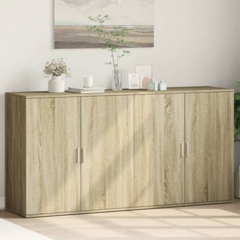 Buffets 2 pcs-Lot de 2 Meuble de rangement chêne sonoma 79x38x80 cm bois d'ingénierie 604382 (1/5)