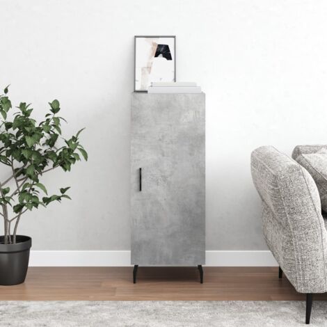 Buffet-Meuble de rangement Gris béton 34,5x34x90 cm Bois d'ingénierie 659779 (1/5)