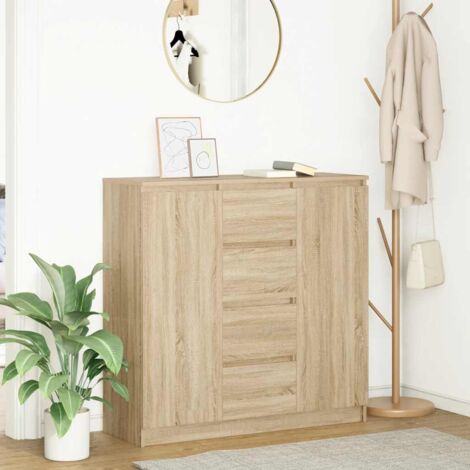 Buffet et tiroirs-Meuble de rangement chêne sonoma 100,5x35x98,5 cm bois ingénierie 299923 (1/5)