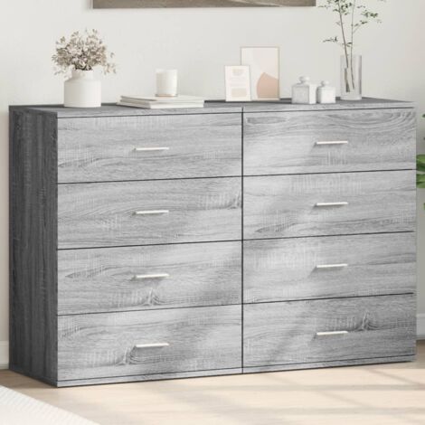 Buffets 2 pcs-Lot de 2 Meuble de rangement sonoma gris 60x39x80 cm bois d'ingénierie 153686 (1/5)