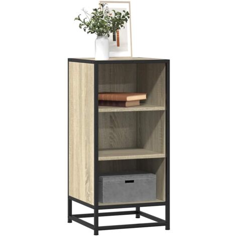Buffet-Meuble de rangement chêne sonoma 35,5x35x76 cm bois d'ingénierie et métal 256316 (1/5)