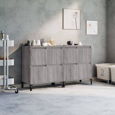 Buffets 2 pcs-Lot de 2 Meuble de rangement sonoma gris 60x35x70 cm bois d'ingénierie 188029 (1/5)
