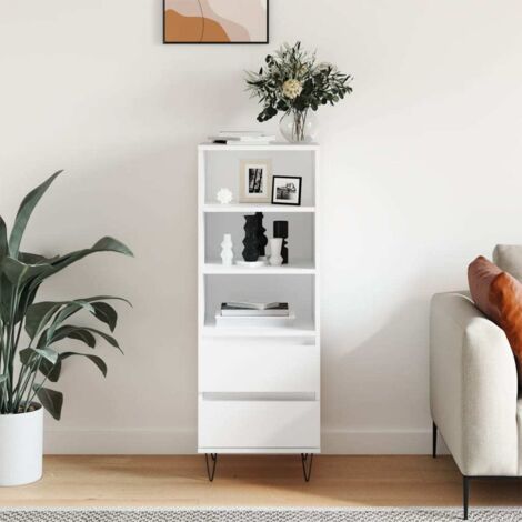 Buffet haut-Armoire de rangement Blanc 40x36x110 cm Bois d'ingénierie 342521 (1/5)