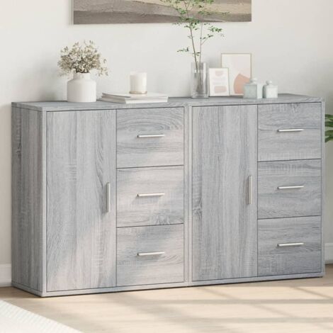 Buffets 2 pcs-Lot de 2 Meuble de rangement sonoma gris 60x31x70 cm bois d'ingénierie 883465 (1/5)