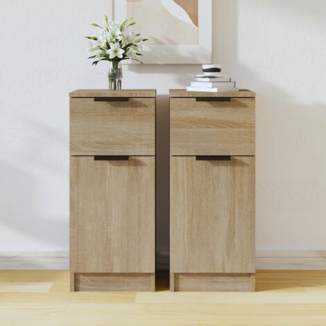 Buffets 2 pcs-Lot de 2 Meuble de rangement Chêne Sonoma 30x30x70 cm Bois d'ingénierie 806751 (1/5)
