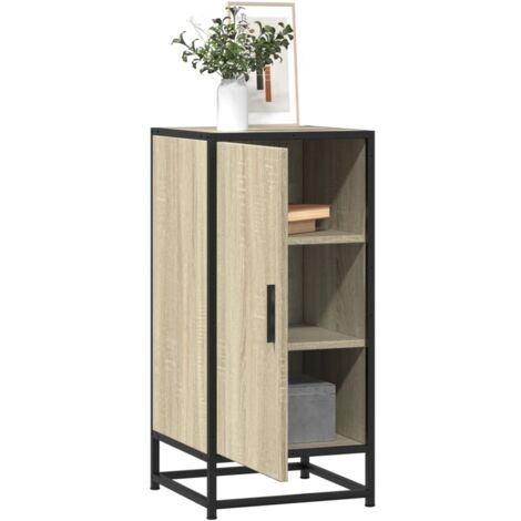Buffet-Meuble de rangement chêne sonoma 35,5x35x76 cm bois d'ingénierie et métal 402863 (1/5)
