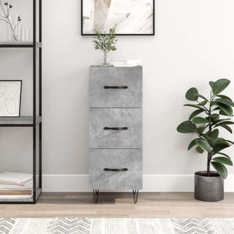 Buffet-Meuble de rangement Gris béton 34,5x34x90 cm Bois d'ingénierie 601159 (1/5)