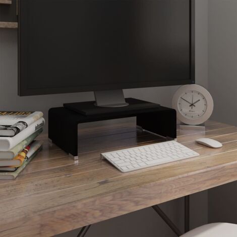 Meuble TV/support pour moniteur-Meuble Télé 40x25x11 cm verre noir 745047 (1/5)