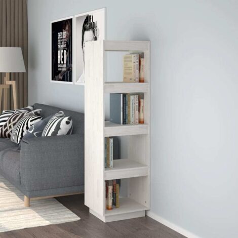 Bibliothèque de pièce-Étagère de Rangement Blanc 40x35x135 cm Pin massif 425272 (1/5)