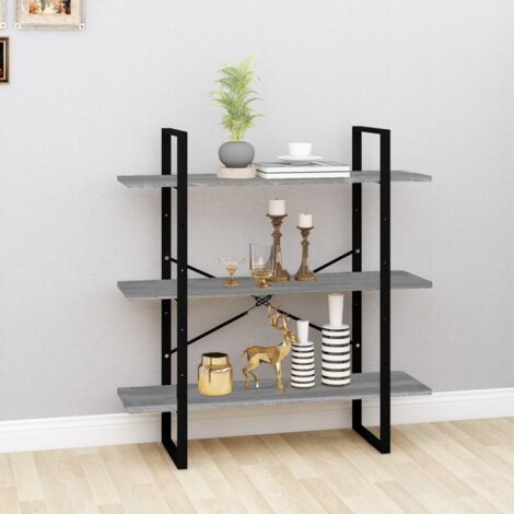 Bibliothèque-Étagère de Rangement Sonoma gris 100x30x105 cm Bois d'ingénierie 714899 (1/5)