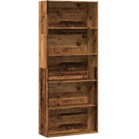 Bibliothèque-Étagère de Rangement vieux bois 80x30x189 cm bois d'ingénierie 957660 (1/5)