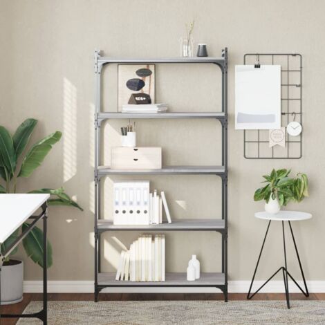 Bibliothèque à 5 niveaux-Étagère de Rangement sonoma gris 80x30x154 cm 340106 (1/5)