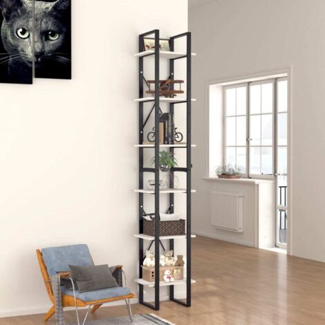 Bibliothèque à 6 niveaux-Étagère de Rangement blanc 40x30x210 cm bois ingénierie 412148 (1/5)