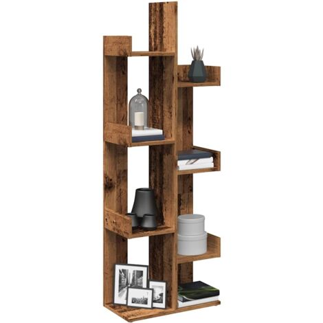 Bibliothèque-Étagère de Rangement vieux bois 48x25,5x140 cm bois d'ingénierie 421036 (1/5)