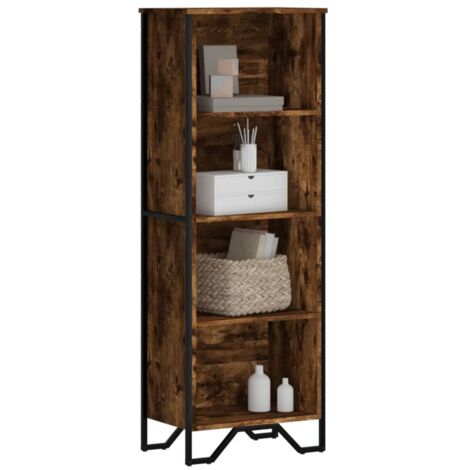 Bibliothèque-Étagère de Rangement chêne fumé 50x31x137,5 cm bois d'ingénierie 913465 (1/5)