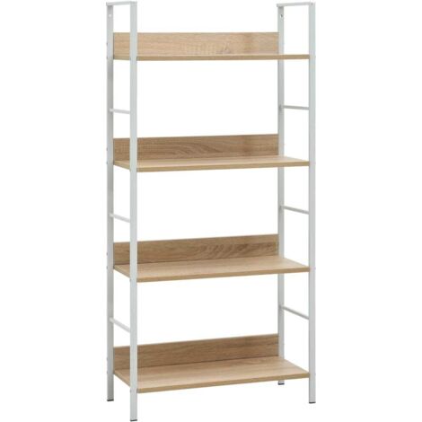 Bibliothèque à 4 niveaux-Étagère de Rangement chêne 60x27,6x124,5 cm bois ingénierie 255608 (1/5)