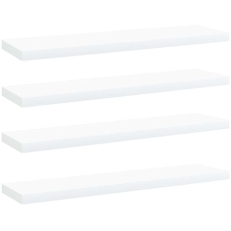 Panneaux de bibliothèque 4 pcs-Étagère murale blanc bois d’ingénierie 245971 (1/5)
