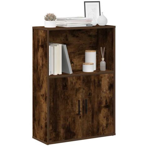 Bibliothèque-Étagère de Rangement chêne fumé 60x24x85 cm bois d'ingénierie 436027 (1/5)