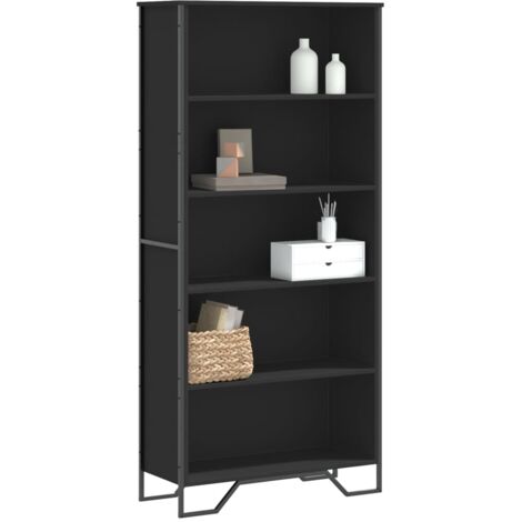 Bibliothèque-Étagère de Rangement noir 80x31x169 cm bois d’ingénierie 746814 (1/5)