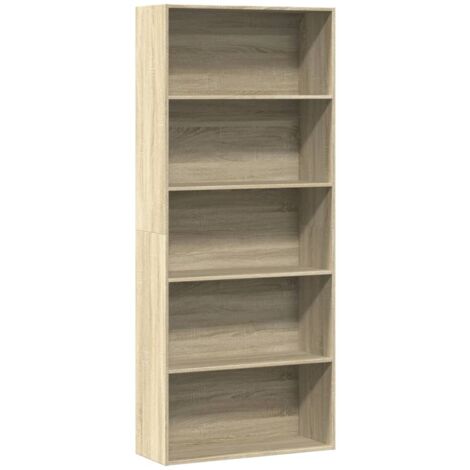 Bibliothèque-Étagère de Rangement chêne sonoma 80x30x189 cm bois d'ingénierie 342926 (1/5)
