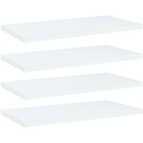 Panneaux de bibliothèque 4 pcs-Étagère murale blanc bois d’ingénierie 624690 (1/5)