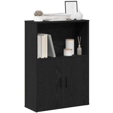 Bibliothèque-Étagère de Rangement chêne noir 60x24x85 cm bois d'ingénierie 479552 (1/5)