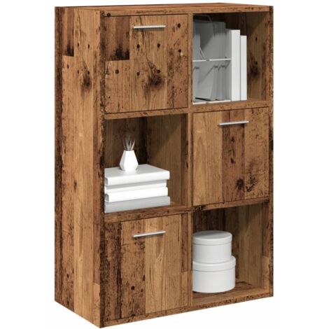 Bibliothèque-Étagère de Rangement vieux bois 60,5x30x90 cm bois d'ingénierie 723737 (1/5)