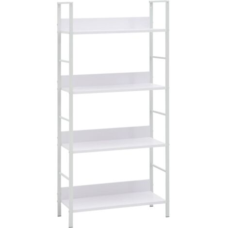 Bibliothèque à 4 niveaux-Étagère de Rangement blanc 60x27,6x124,5 cm bois ingénierie 137461 (1/5)
