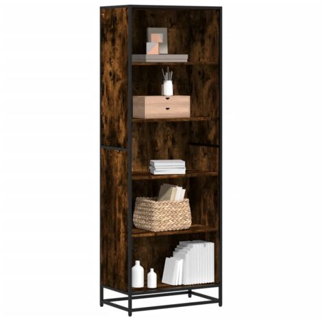 Bibliothèque-Étagère de Rangement chêne fumé 60x35x170,5 cm bois d'ingénierie 752231 (1/5)