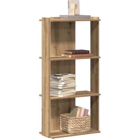 Bibliothèque à 3 niveaux-Étagère de Rangement chêne artisanal 60x30x120 cm 354284 (1/5)