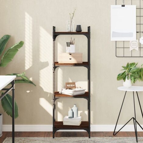 Bibliothèque 4 niveaux-Étagère de Rangement chêne marron 40x30x120cm bois ingénierie 864174 (1/5)