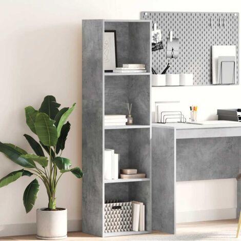 Bibliothèque-Étagère de Rangement gris béton 40x30x152 cm bois d'ingénierie 753756 (1/5)