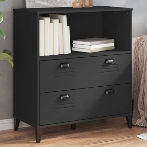 Bibliothèque-Étagère de Rangement VIKEN noir 80x40x90 cm bois d'ingénierie 659330 (1/5)