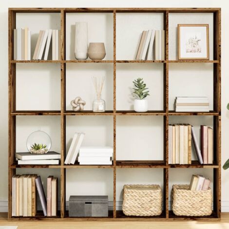 Bibliothèque-Étagère de Rangement vieux bois 137,5x29x137,5 cm bois d'ingénierie 340823 (1/5)