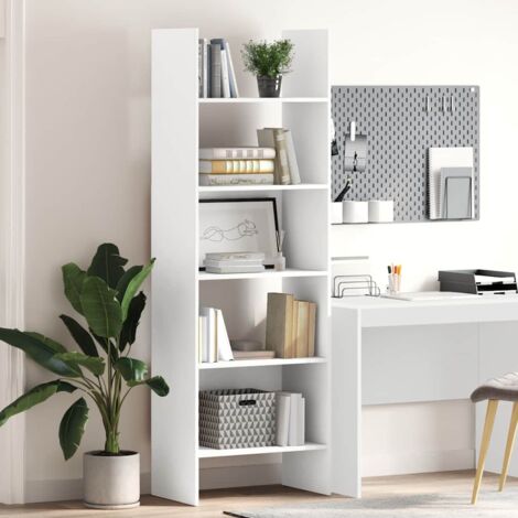 Bibliothèque-Étagère de Rangement Blanc 60x35x180 cm Bois d’ingénierie 936903 (1/5)