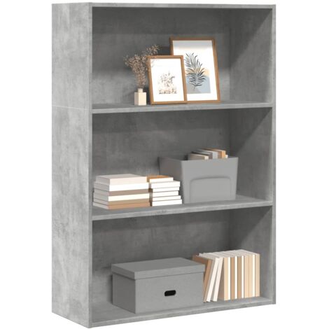 Bibliothèque-Étagère de Rangement gris béton 80x30x114 cm bois d'ingénierie 933399 (1/5)