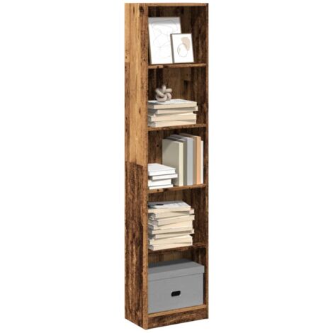 Bibliothèque-Étagère de Rangement vieux bois 40x24x176 cm bois d'ingénierie 572119 (1/5)