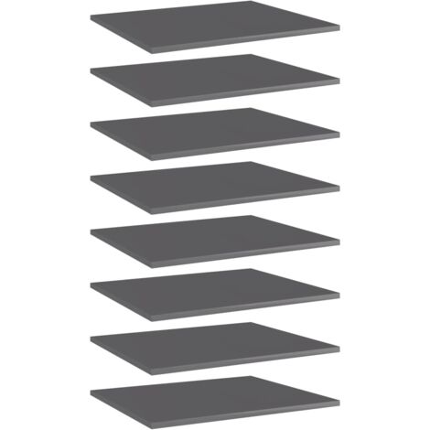 Panneaux de bibliothèque 8 pcs-Étagère murale gris brillant bois d’ingénierie 793914 (1/5)