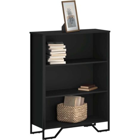 Bibliothèque-Étagère de Rangement noir 80x31x106 cm bois d'ingénierie 119333 (1/5)