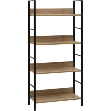 Bibliothèque à 4 niveaux-Étagère de Rangement chêne 60x27,6x124,5 cm bois ingénierie 746423 (1/5)