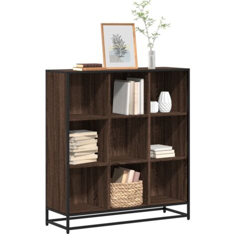 Bibliothèque-Étagère de Rangement chêne marron 97,5x33x107,5cm bois ingénierie métal 415506 (1/5)